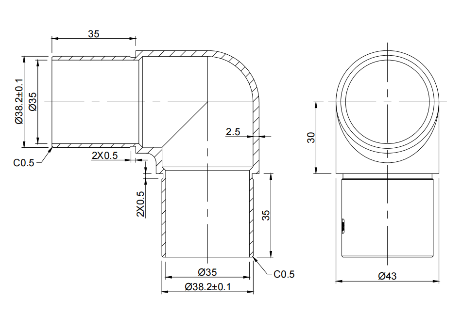 CONECTOR PARA TUBO REDONDO